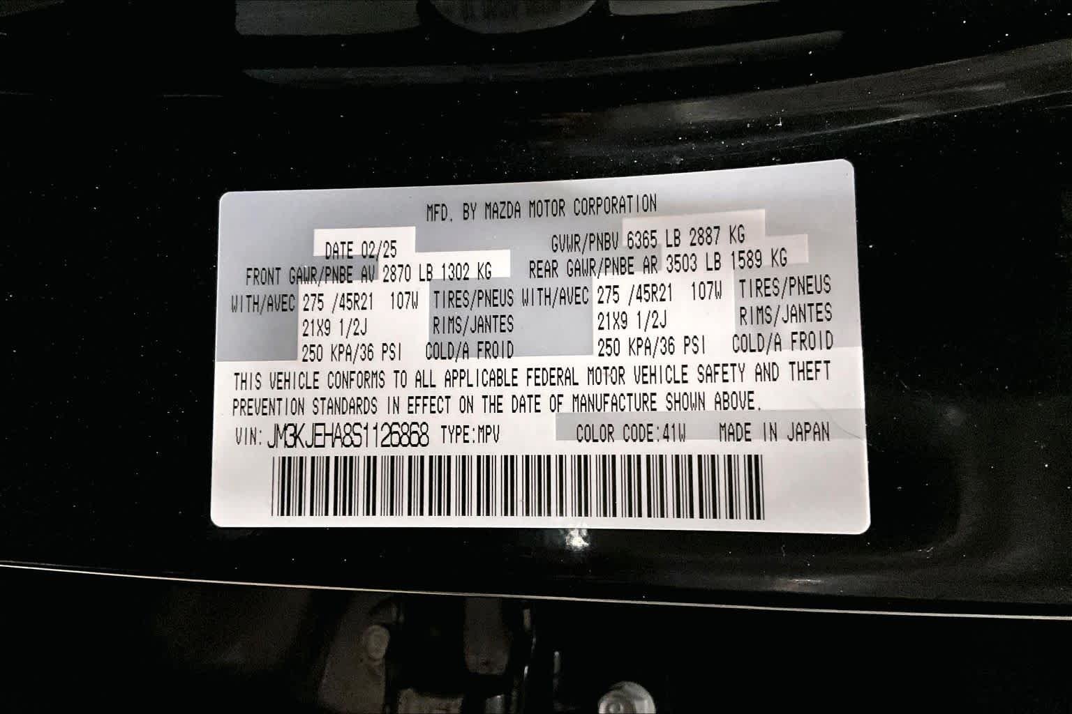 Used 2025 Jet Black Mica Mazda Premium Plus Package image 34