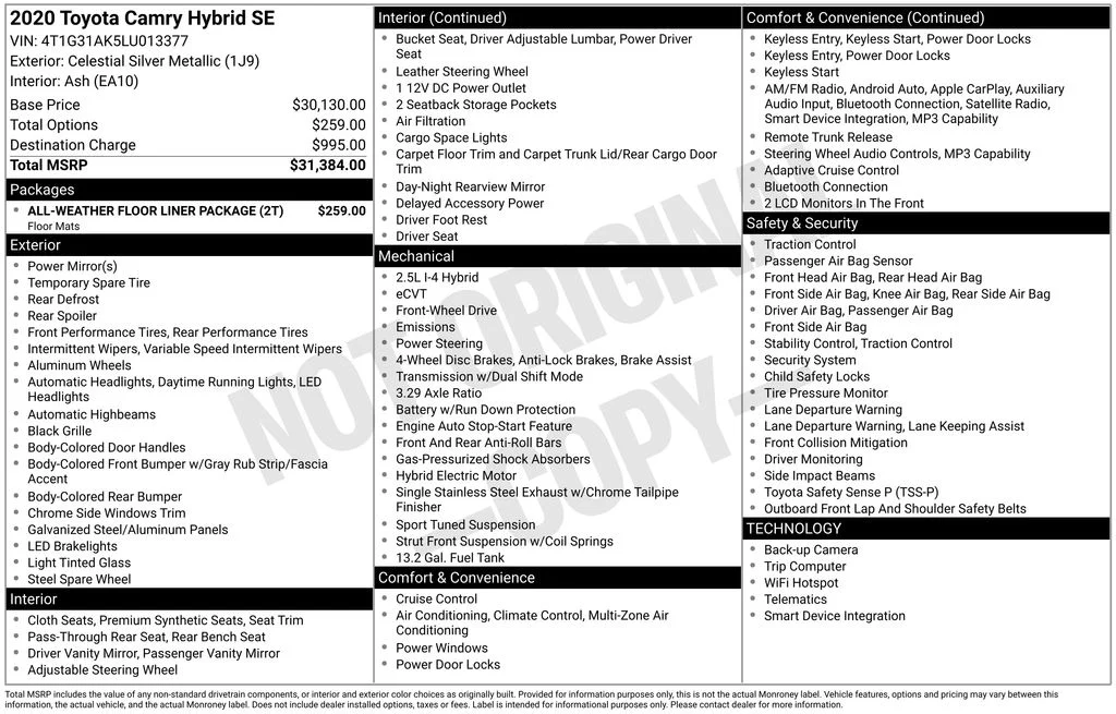 Used 2020 Silver Toyota SE image 4
