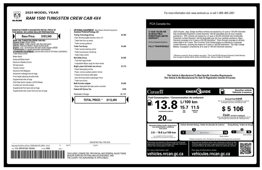 Certified Used 2025 White Ram Tungsten image 3
