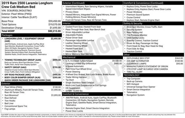 2019 RAM 2500 Laramie Longhorn 4X4 Crew Cab SWB's photo