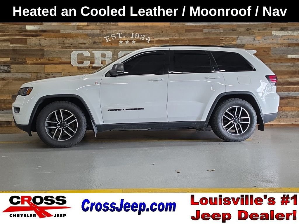 Used 2021 Bright White Clearcoat Jeep Trailhawk image 1