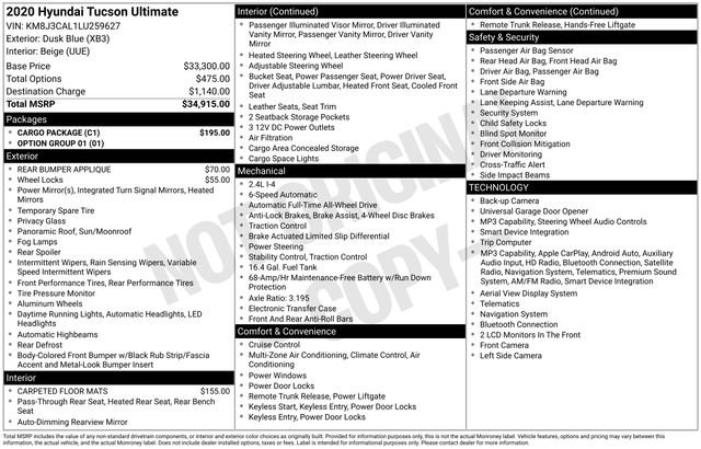 Used 2020 Blue Hyundai Ultimate image 2