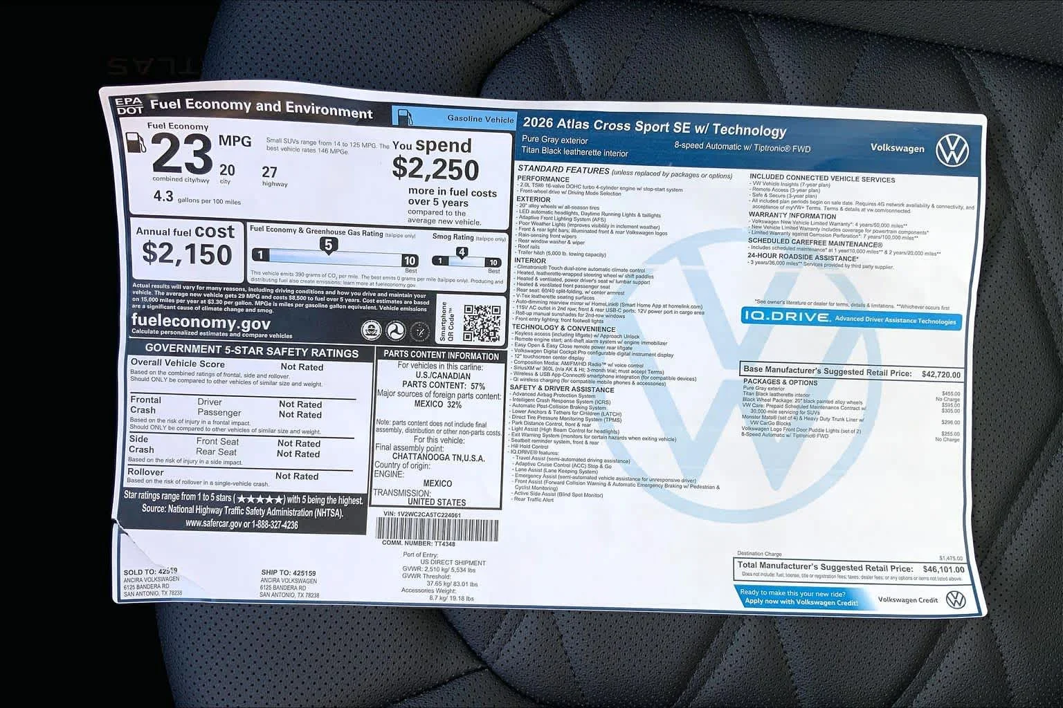 New 2026 Pure Gray Volkswagen 2.0T SE w/Technology image 22