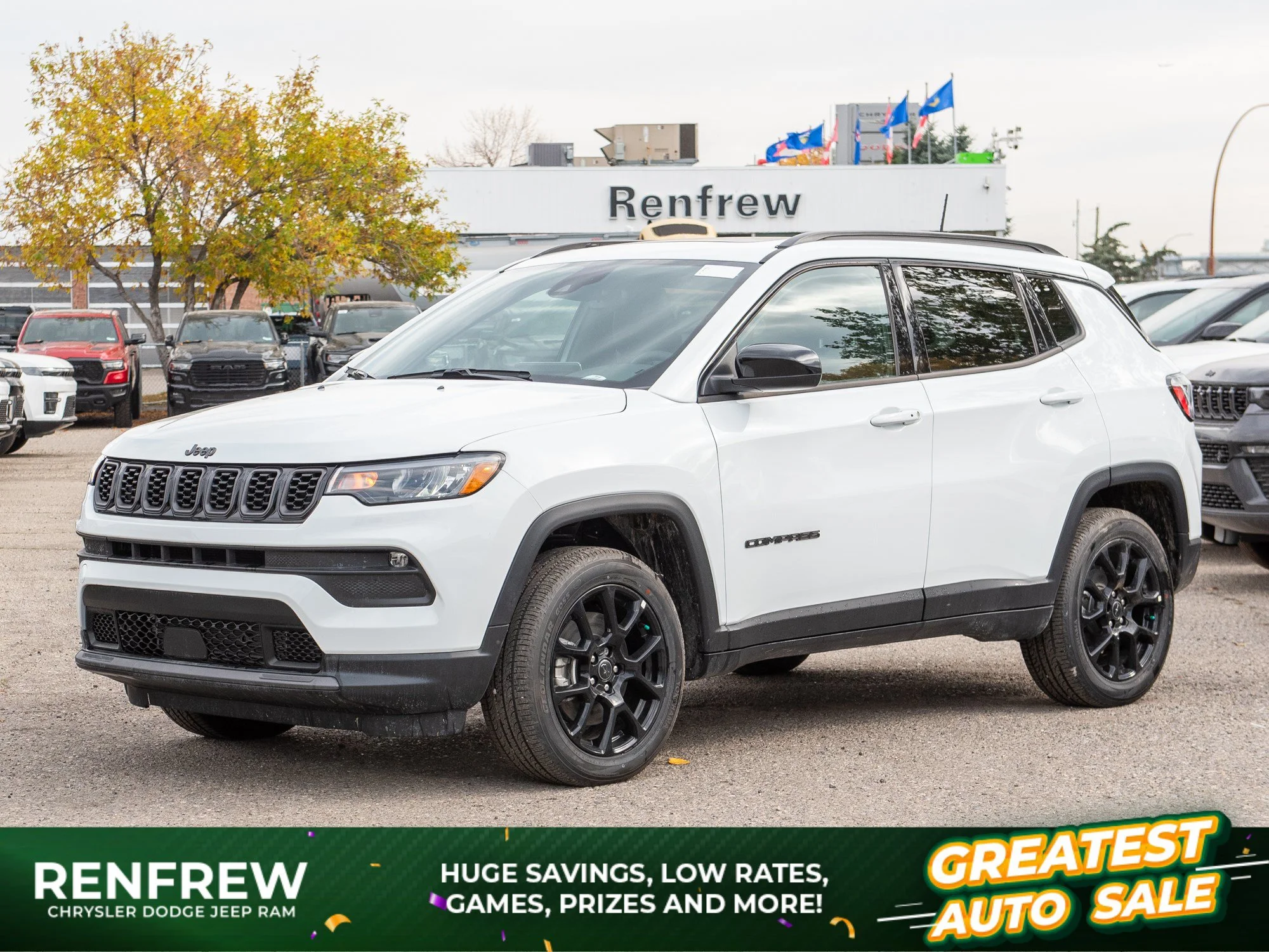 New 2026 White Jeep North Altitude* 4x4, Panoramic Sunroof, Heated Seats, Remote Start image 1