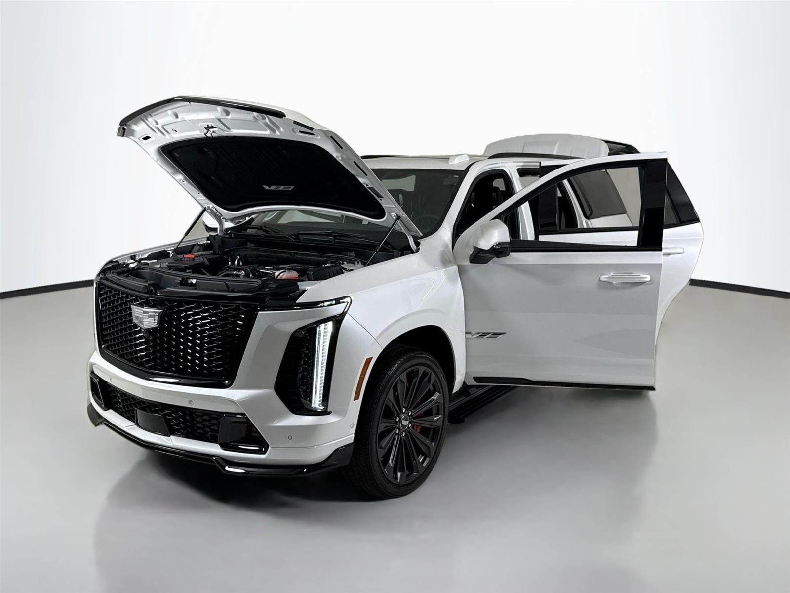 Used 2025 Crystal White Tricoat Cadillac AWD V-Series | Rear TVs | Super Cruise image 49