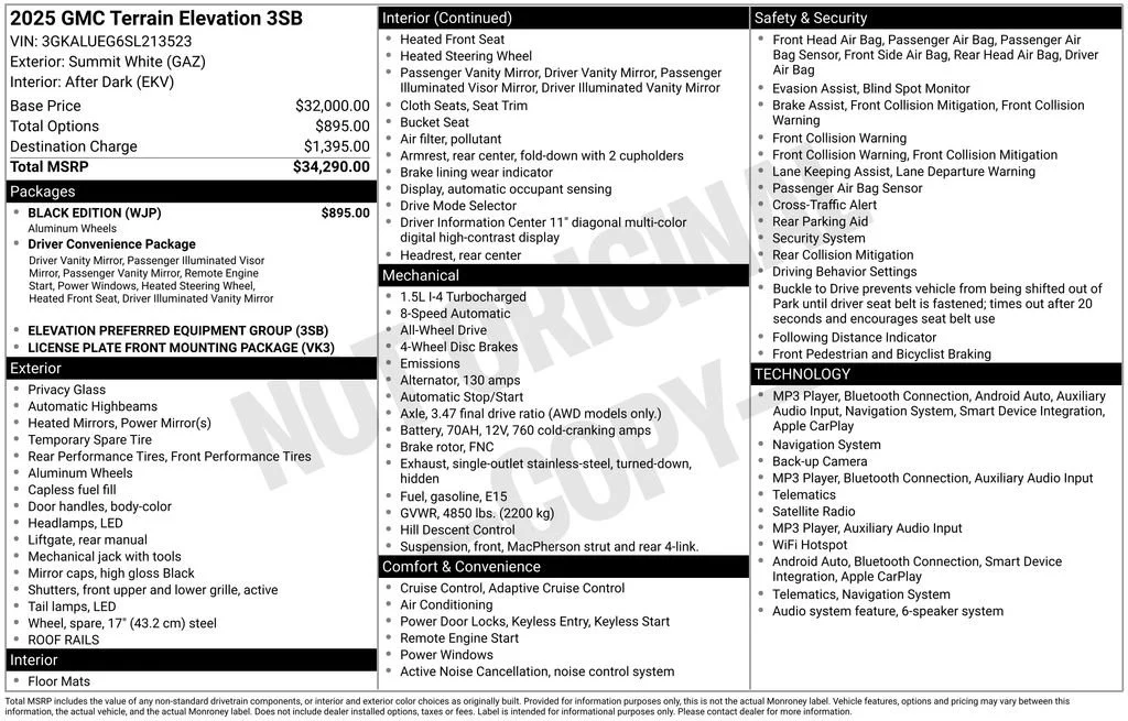 Certified Used 2025 Summit White GMC Elevation image 5
