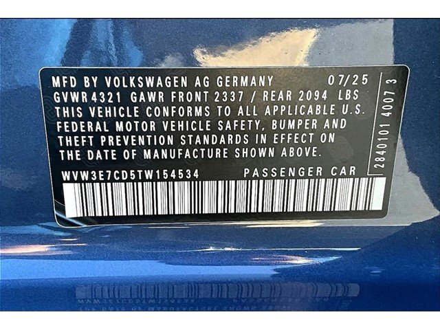 New 2026 Slate Blue Metallic Volkswagen 2.0T SE image 19