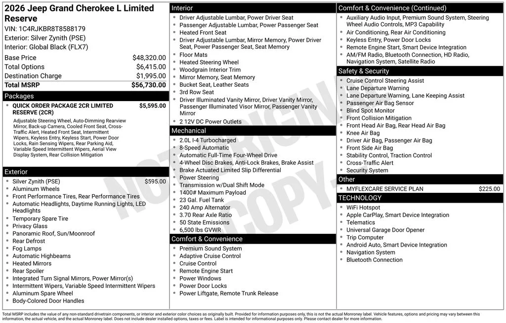 New 2026 Silver Zynith Exterior Paint Jeep Limited Reserve image 9
