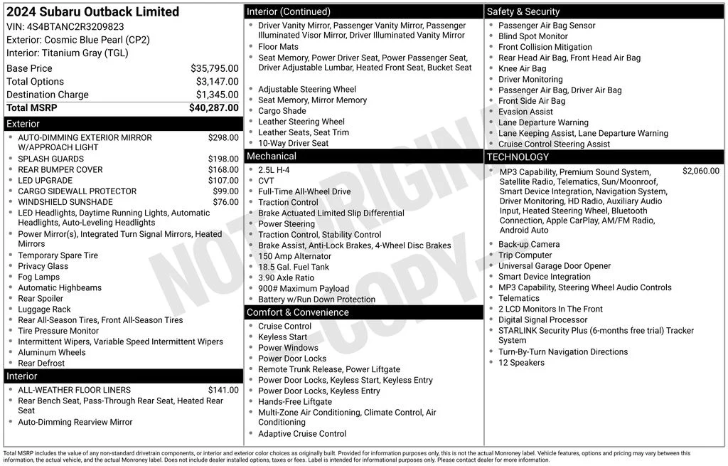 Certified Used 2024 Blue Subaru Limited image 8