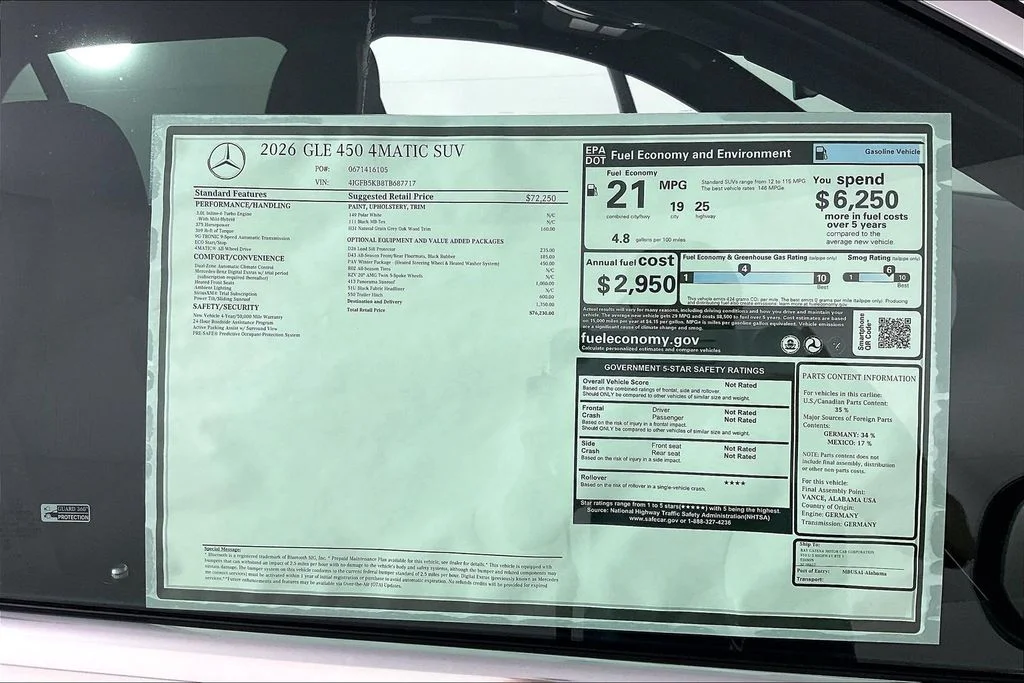 New 2026 White Mercedes-Benz GLE 450 image 13