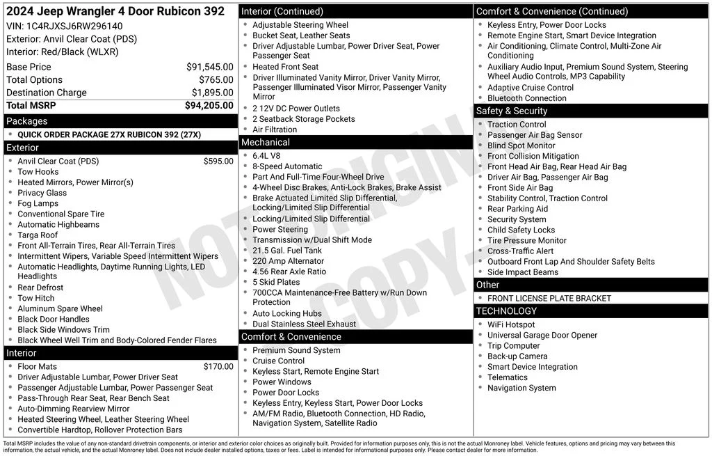 Used 2024 Gray Jeep Rubicon 392 image 6