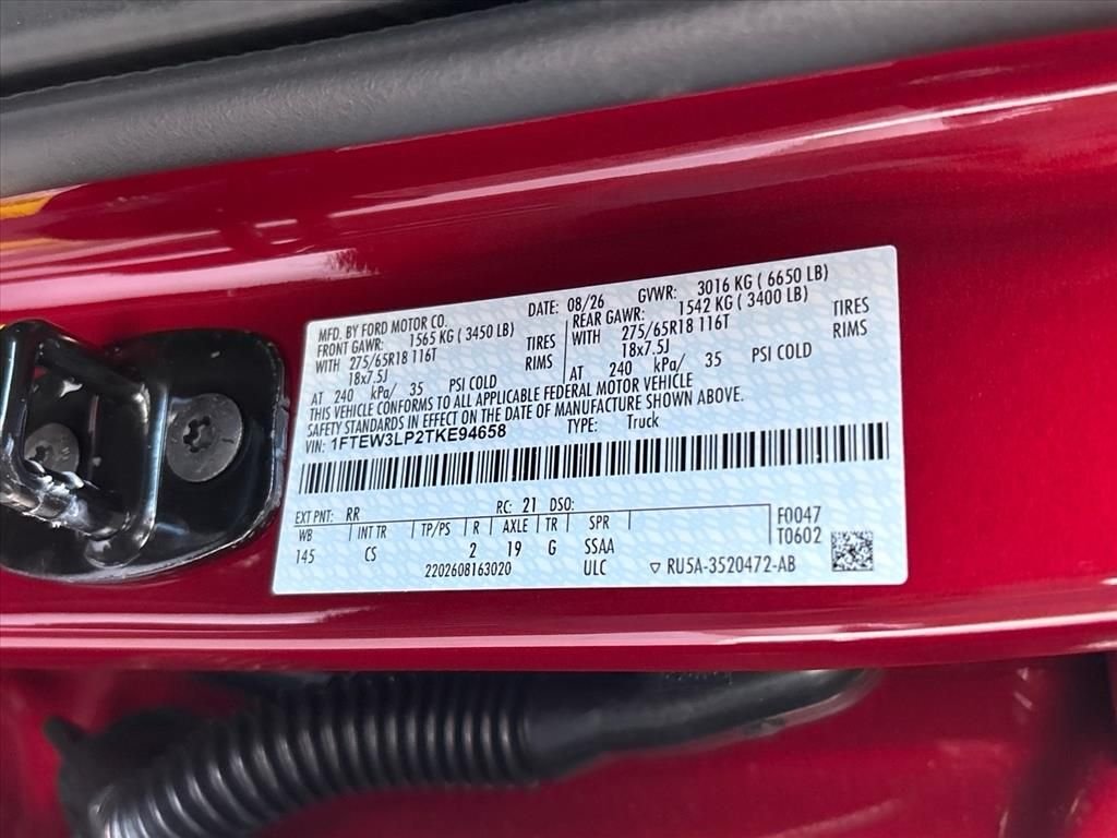 New 2026 Ruby Red Metallic Tinted Clearcoat Ford XLT image 30