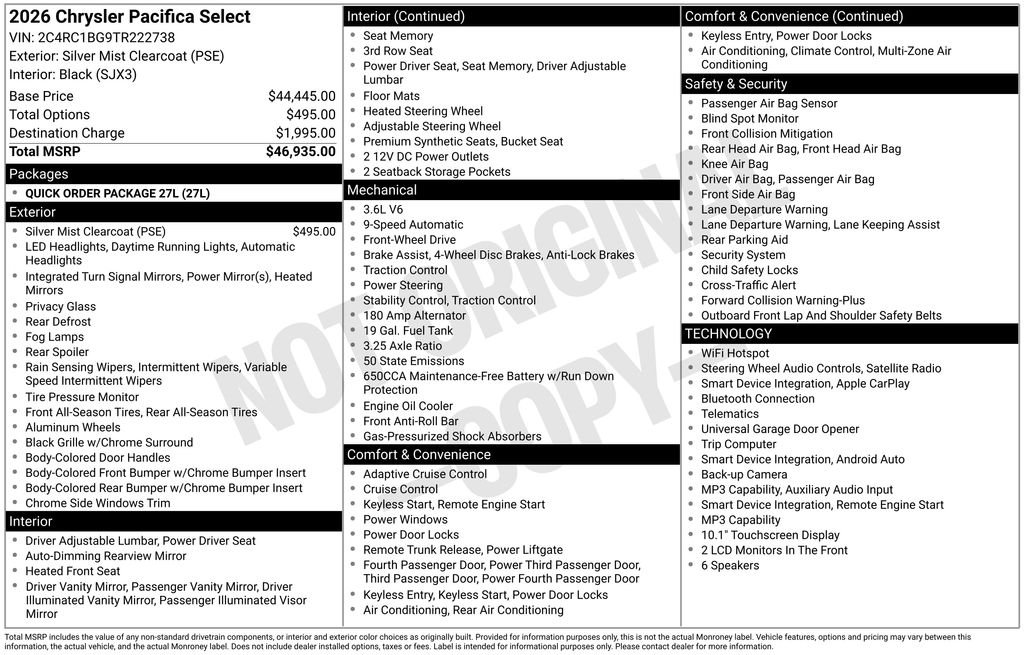 2026 Chrysler Pacifica Select - Photo 28