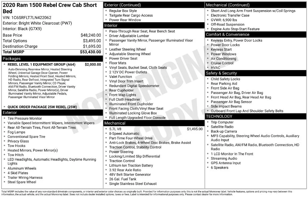 Certified Used 2020 White Ram Rebel image 4