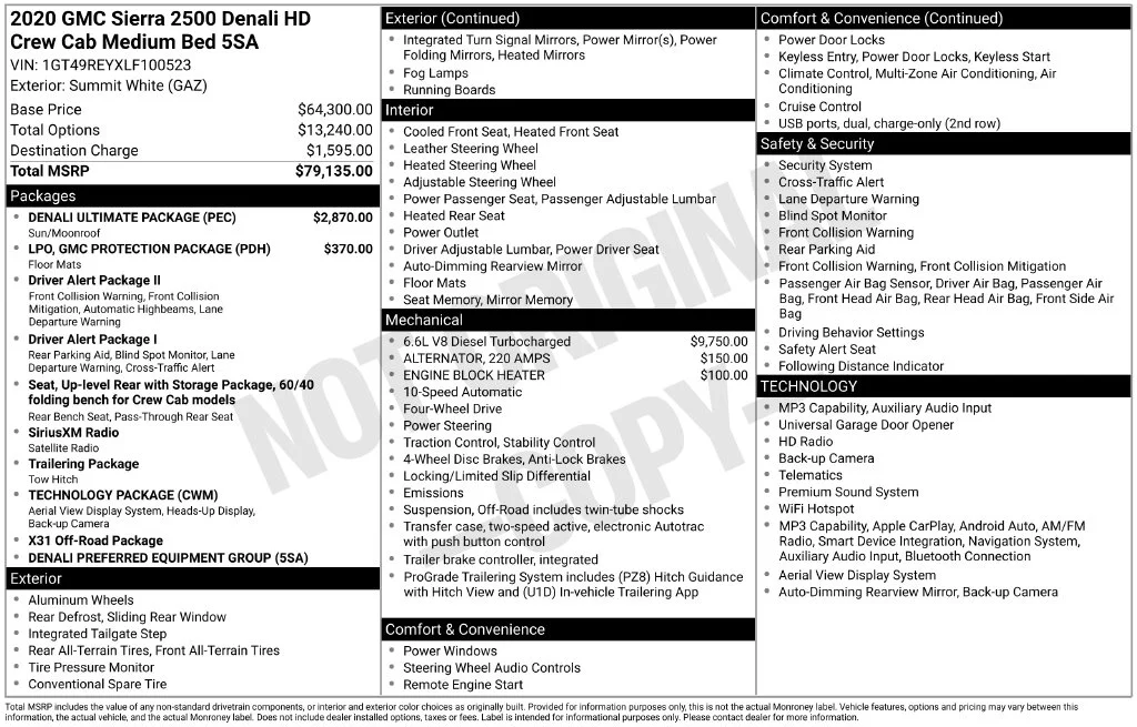 Used 2020 White GMC Denali image 1