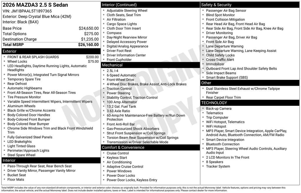 New 2026 Deep Crystal Blue Mica Mazda 2.5 S image 3