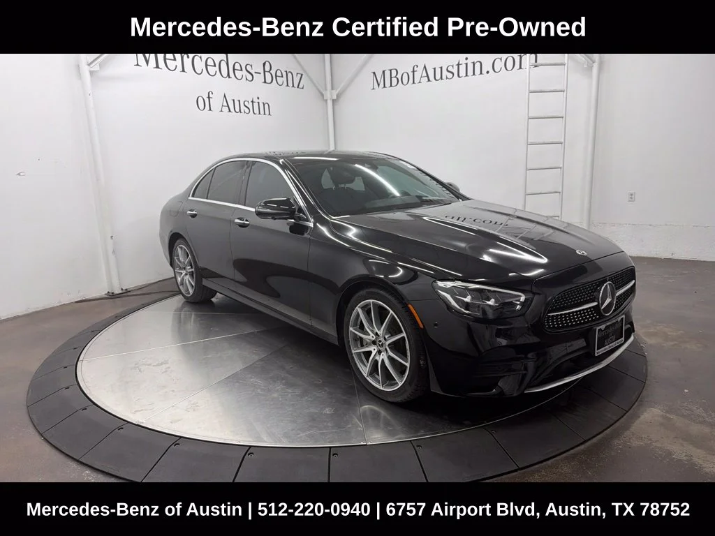 Certified Used 2022 Black Mercedes-Benz E 350 image 1