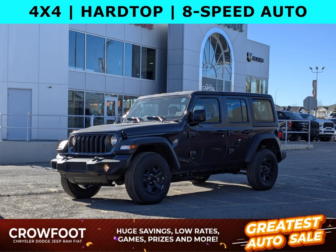New 2026 Grey Jeep Sport - - Black Freedom Hardtop - 8-Spd Auto - 12.3 Uconnect 5 - Dana M200 Rear Axle & More! image 1