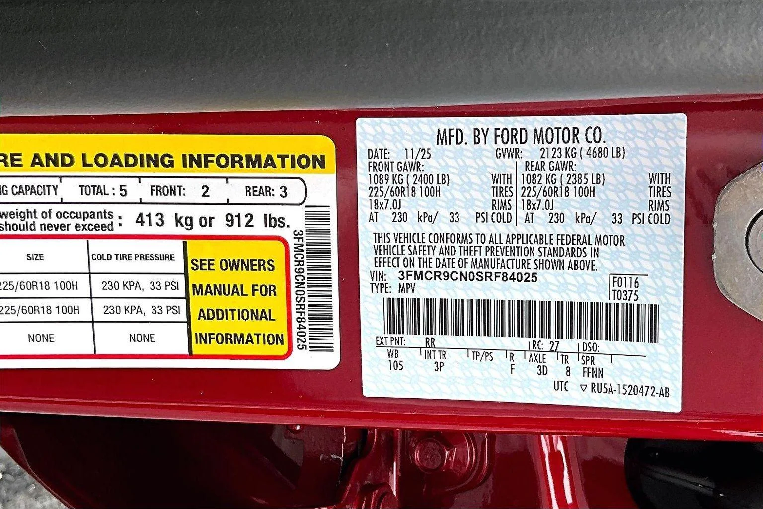 New 2025 Ruby Red Metallic Tinted Clearcoat Ford Outer Banks® image 12