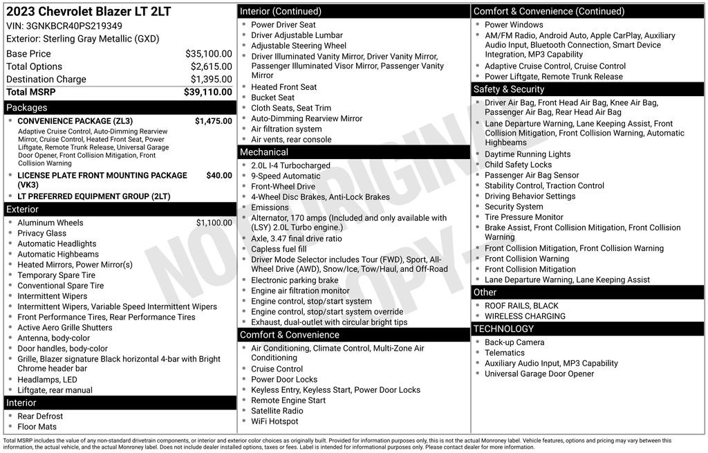 Used 2023 Gray Chevrolet LT image 2