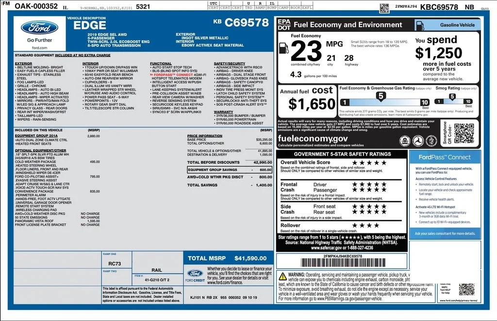 Used 2019 Silver Ford SEL image 2
