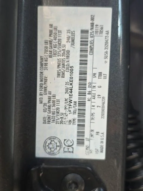 Used 2020 Magnetic Metallic Ford XLT image 19