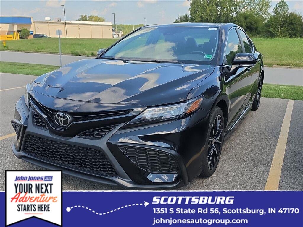 Used 2023 Midnight Black Metallic Toyota SE image 1