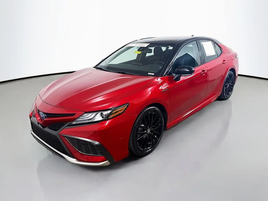 Certified Used 2021 Supersonic Red/Midnight Black Metallic Toyota Hybrid XSE image 3
