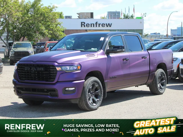 2026 RAM 1500 Sport* Crew Cab 4x4, Custom Wrap, Pano Sunroof, Heated Seats/Wheel, Alpine Audio