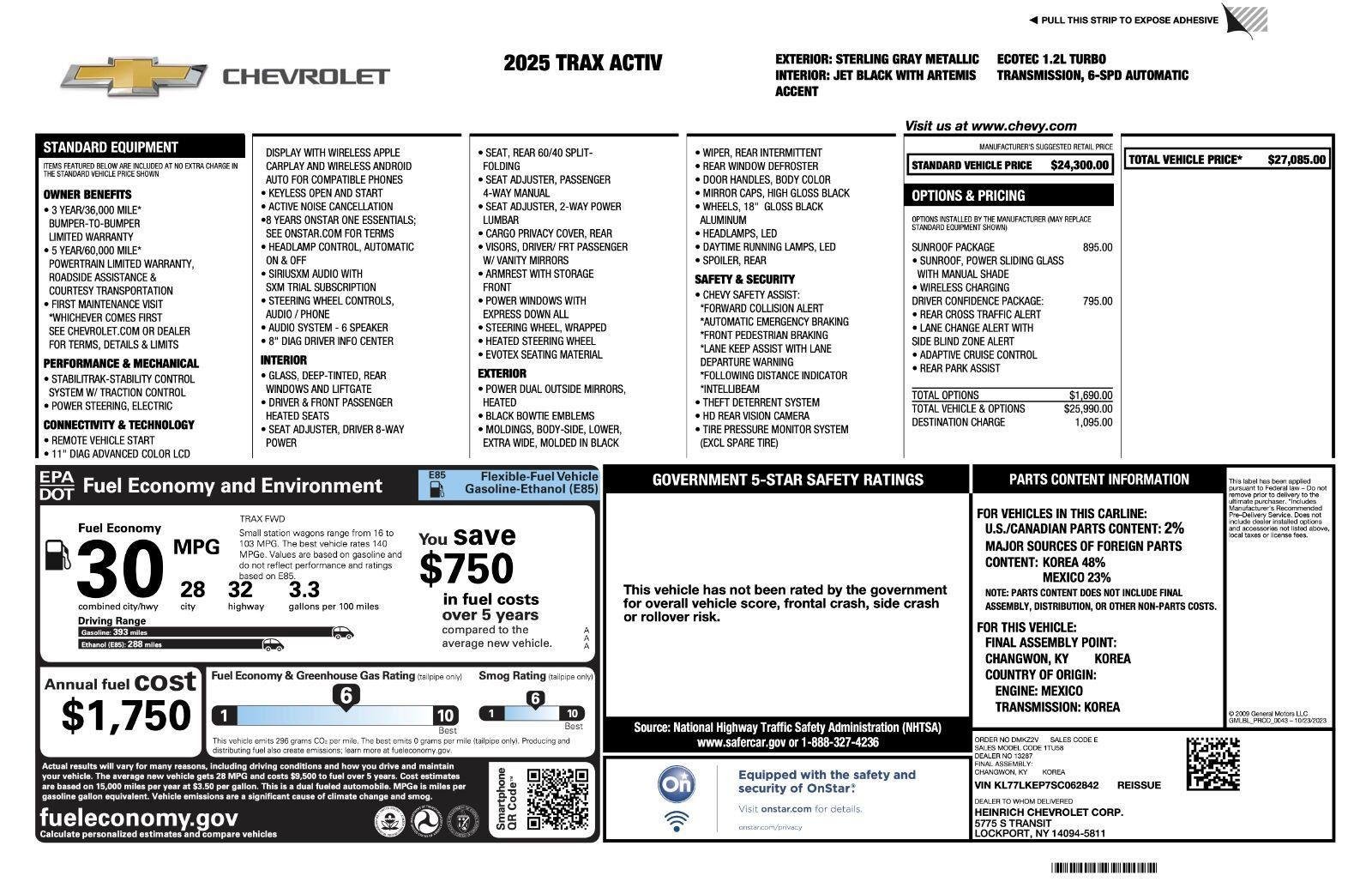 Used 2025 Sterling Gray Metallic Chevrolet ACTIV image 42