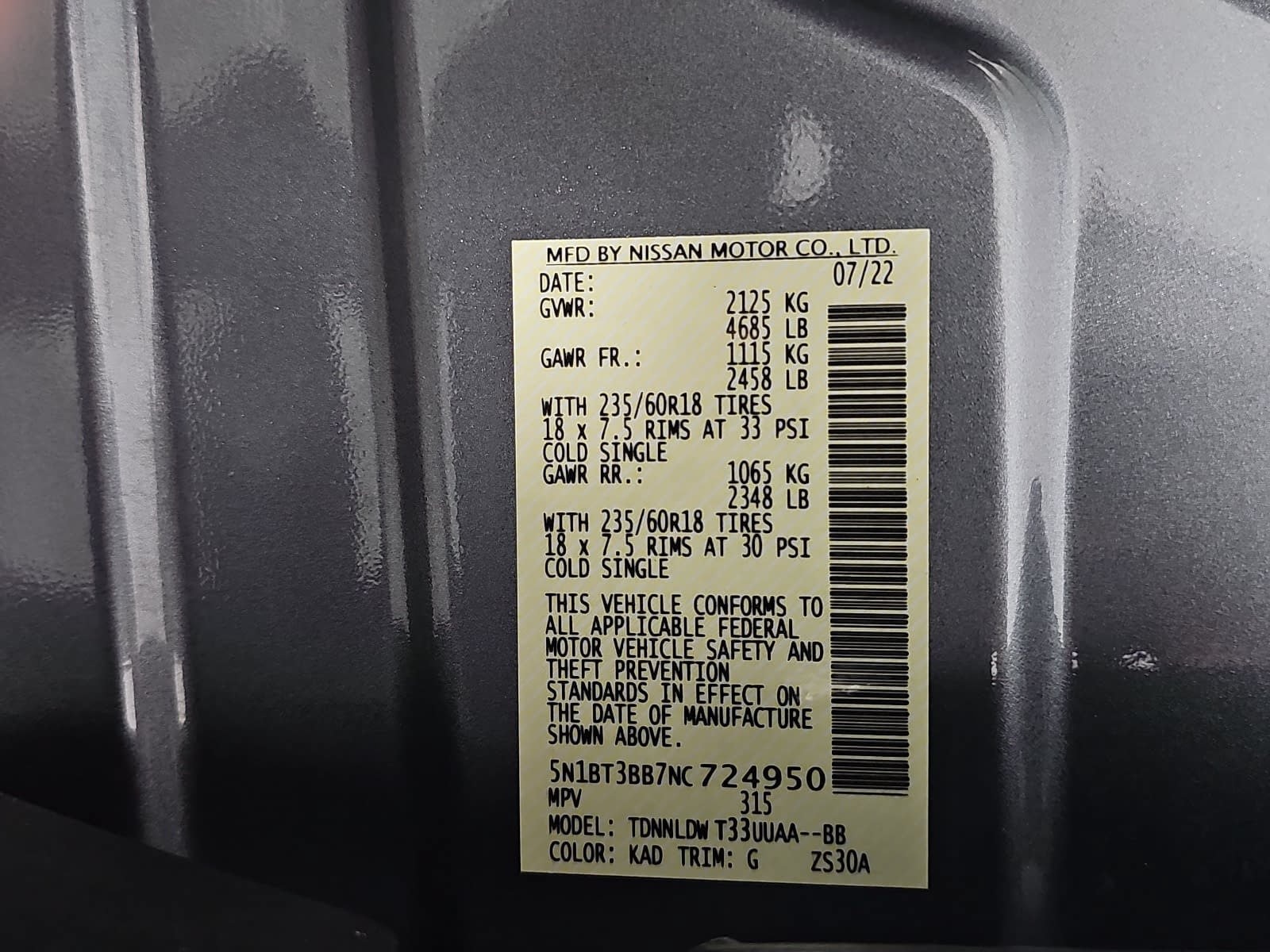 Used 2022 Gray Nissan SV image 33
