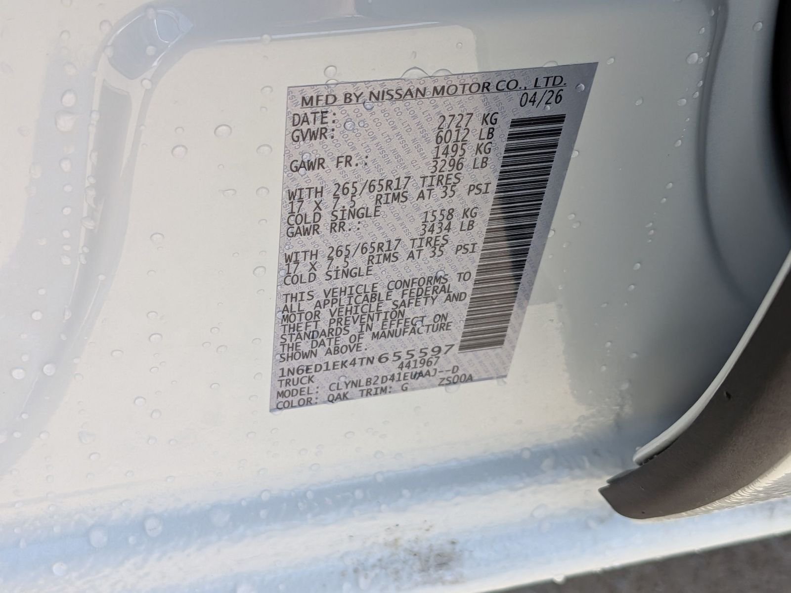 New 2026 Glacier White Nissan Crew Cab SV image 35