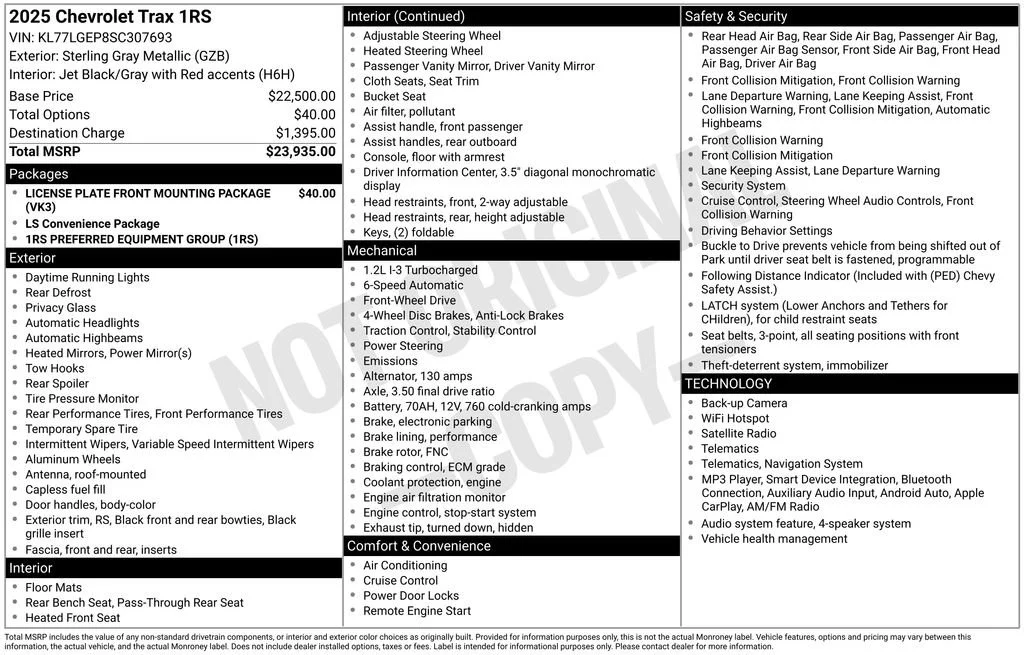 Used 2025 Sterling Gray Metallic Chevrolet 1RS image 5