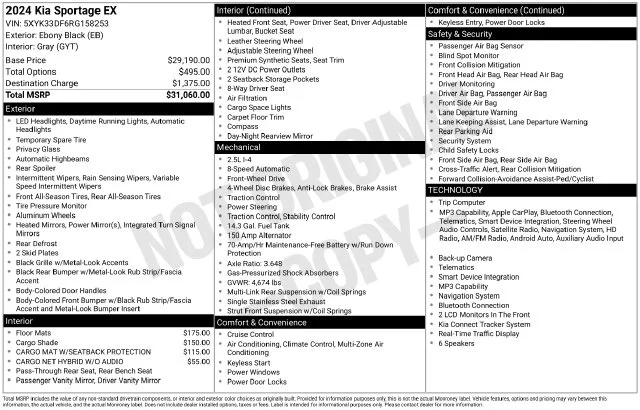 Used 2024 Black Kia EX image 11