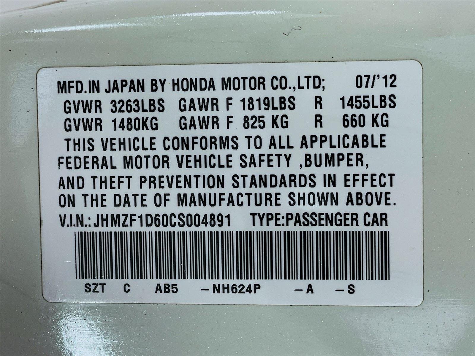 Used 2012 Premium White Pearl Honda EX image 31
