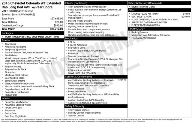 Used 2016 Summit White Chevrolet Work Truck image 24