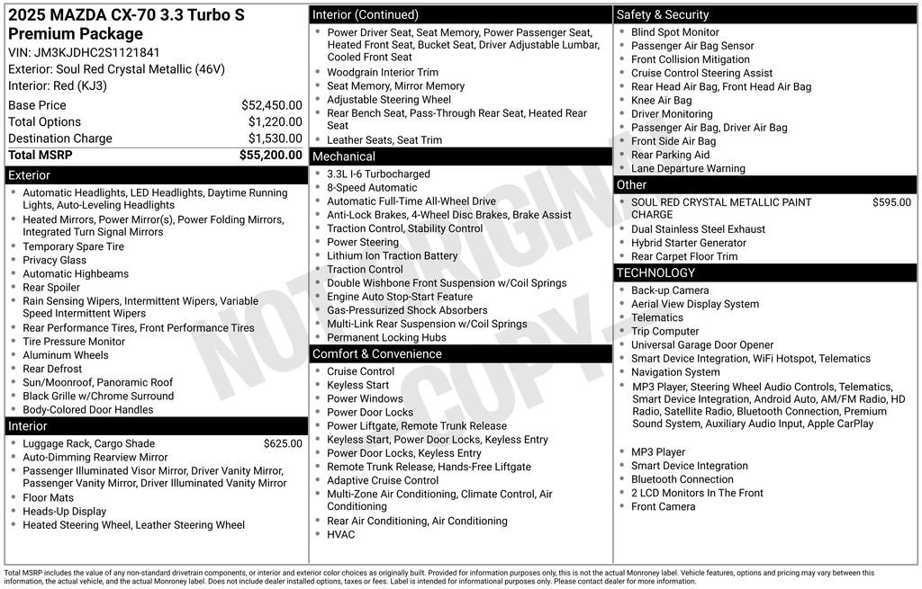 Certified Used 2025 Red Mazda 3.3 Turbo S Premium image 35