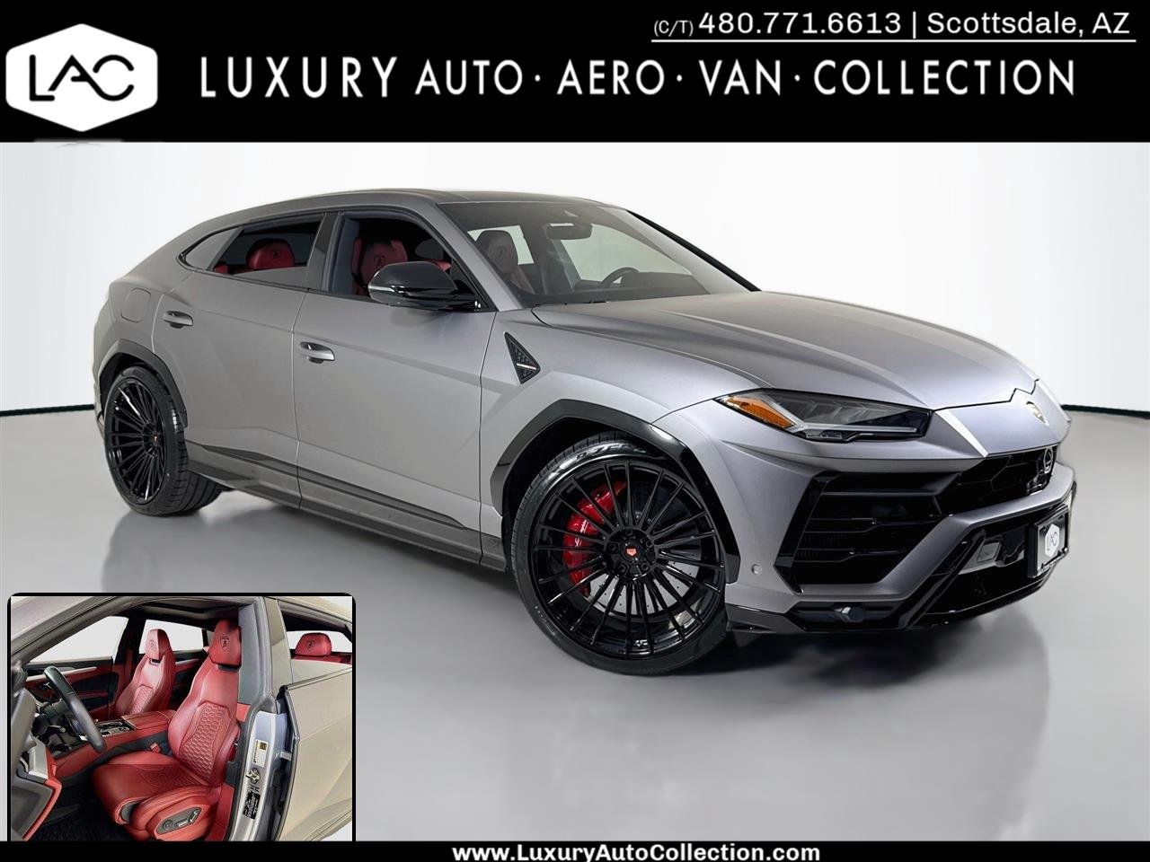 Used 2022 Grigio Nimbus Matt/Verde Scandal Lamborghini Graphite Capsule image 1