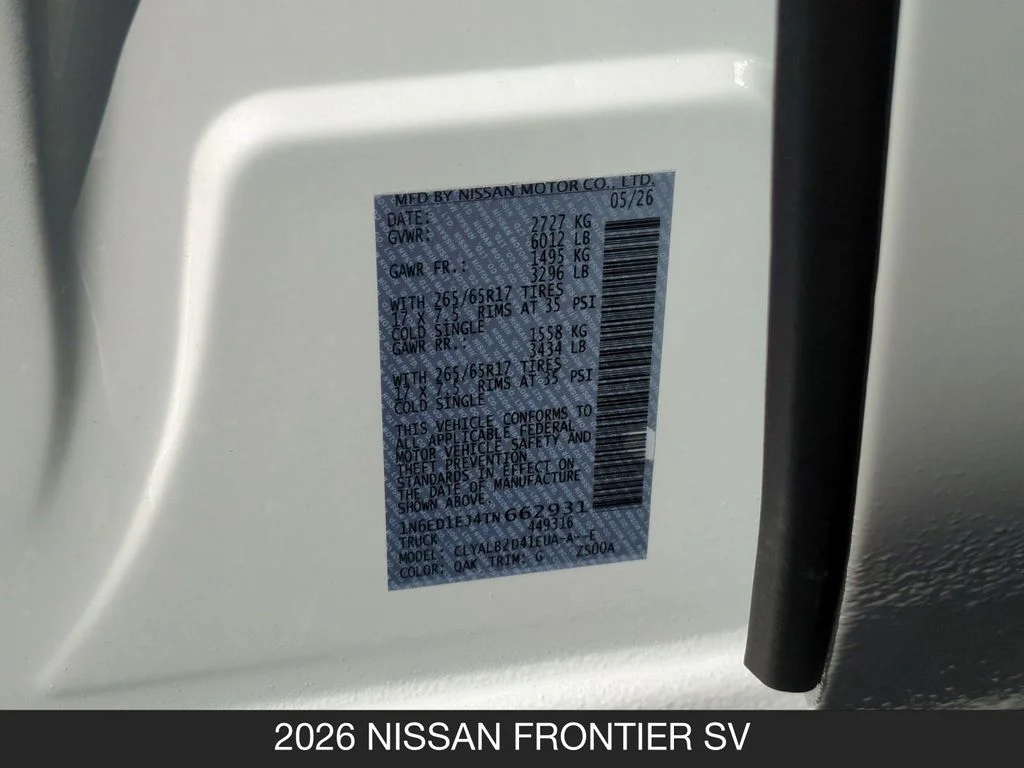 New 2026 White Nissan SV image 25
