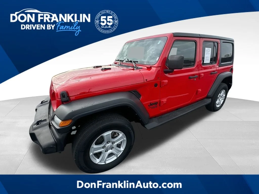 Used 2021 Red Jeep Unlimited Sport S image 1