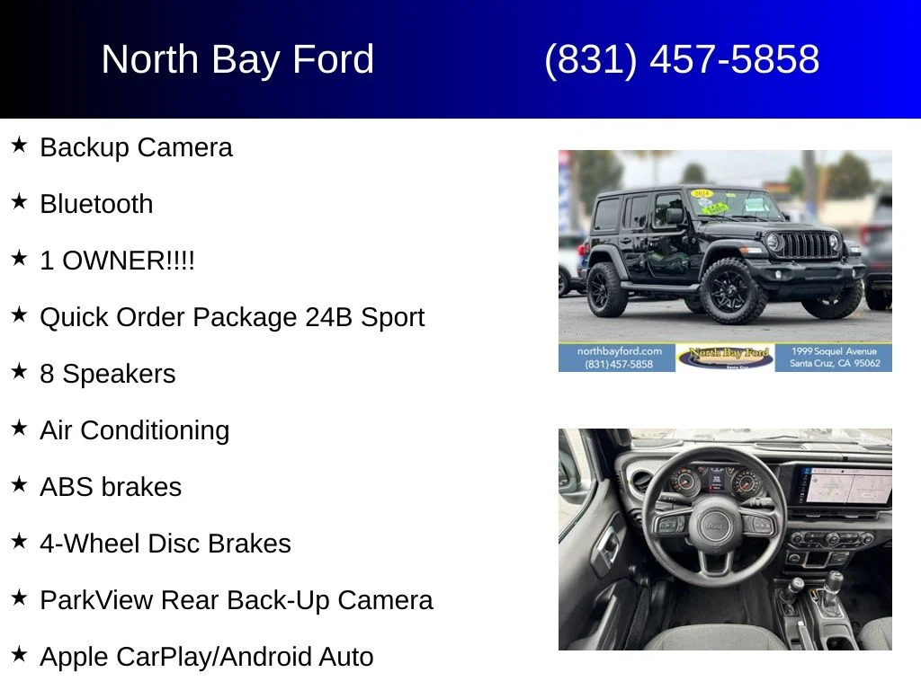 Used 2024 Black Clearcoat Jeep Sport image 4