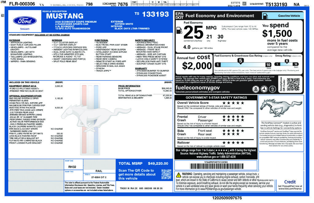 New 2026 Oxford White Ford EcoBoost Premium image 27