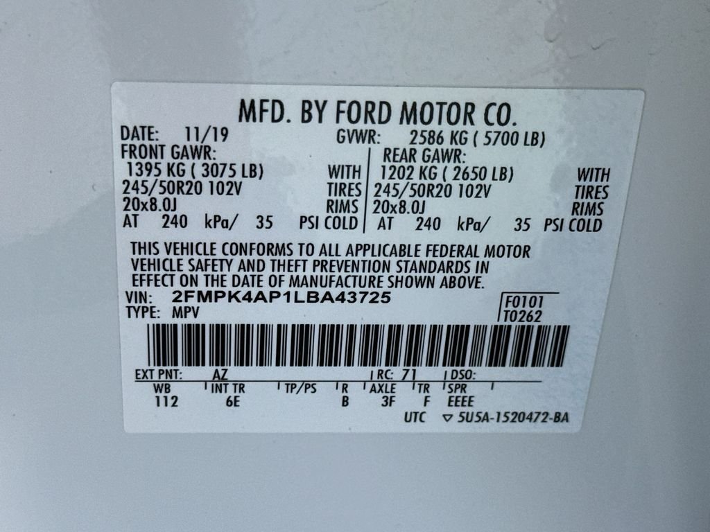 Used 2020 White Metallic Ford ST image 35