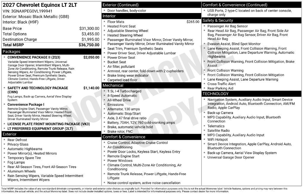 New 2027 Mosaic Black Metallic Chevrolet LT image 26