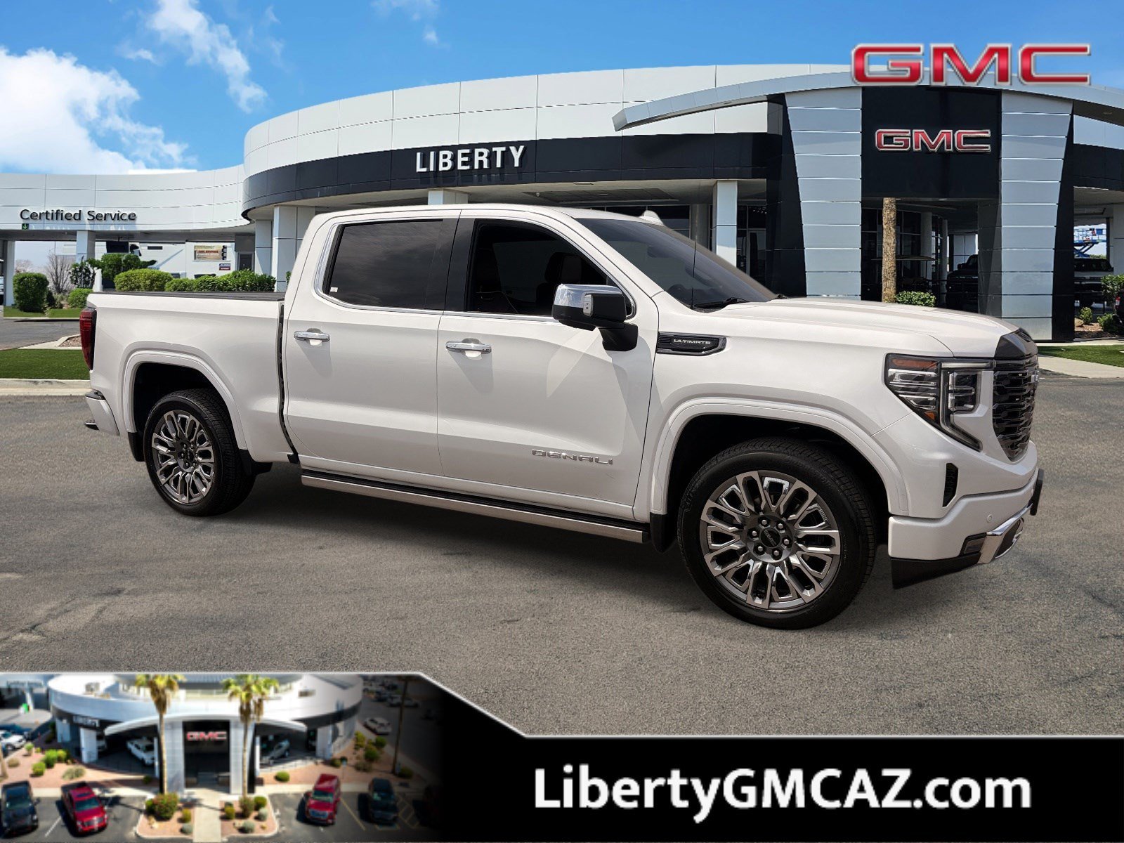Used 2025 White Frost Tricoat GMC Denali Ultimate image 1
