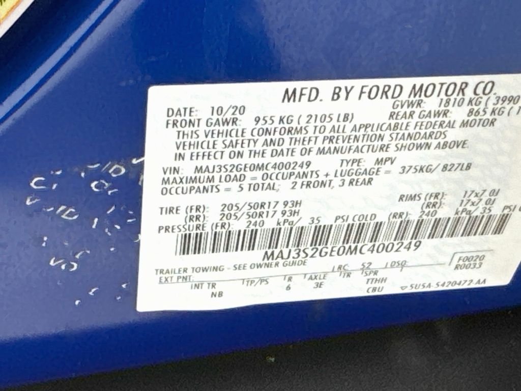 Used 2021 Lightning Blue Metallic Ford SE image 41