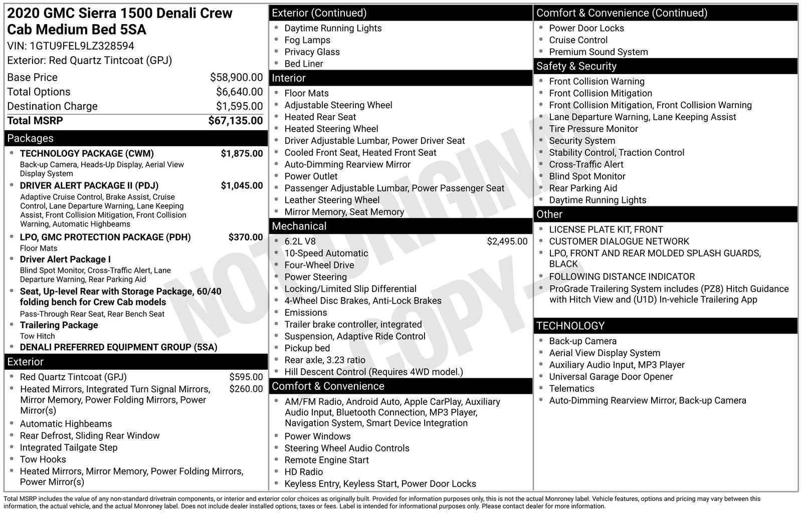 Used 2020 GMC Sierra 1500 Denali Denali with VIN 1GTU9FEL9LZ328594 for sale in Baxter, Minnesota