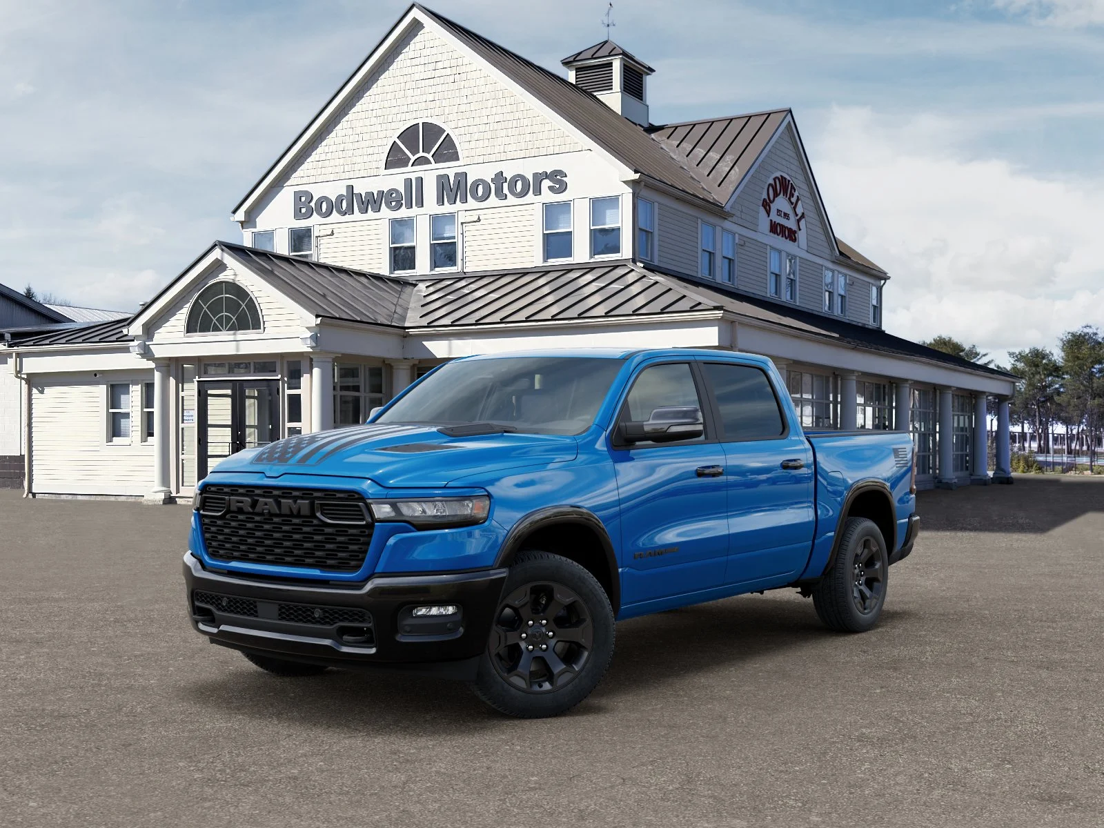 New 2026 Hydro Blue Pearlcoat RAM Big Horn Crew Cab 4x4 5