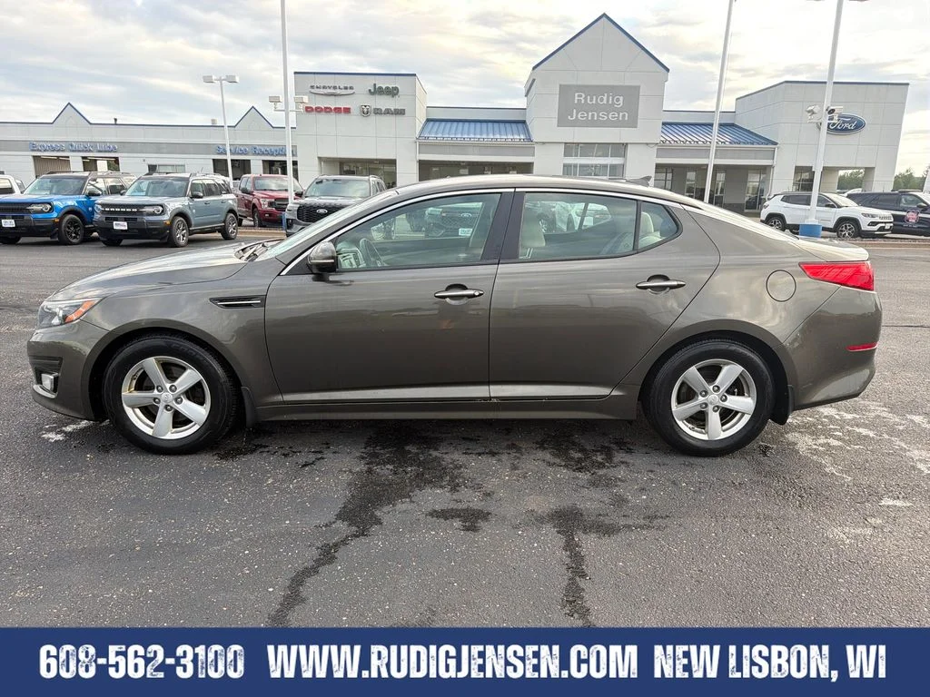 Used 2015 Kia Optima LX with VIN 5XXGM4A71FG355868 for sale in New Lisbon, WI