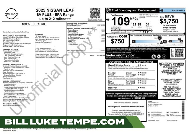 2025 Nissan Leaf SV Plus